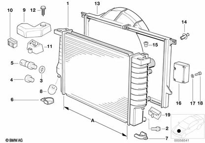 Radiador de água para BMW E31 (OEM 17111723256). BMW original