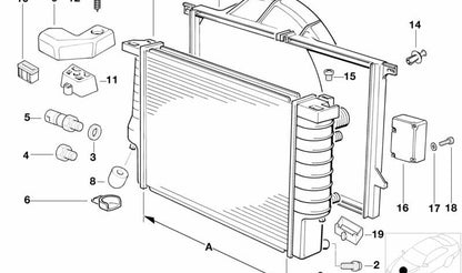 Enfriador de Refrigerante para BMW E31 (OEM 17111702762). Original BMW