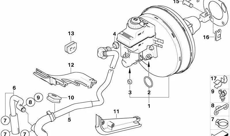Vacuum pipe for BMW E65, E66 (OEM 11667610752). Original BMW