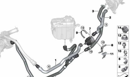Tubo de admissão do motor e radiador OEM 64219307241 para BMW F87 M2, F80 M3, F82 M4, F83 M4… e muito mais. BMW genuíno.