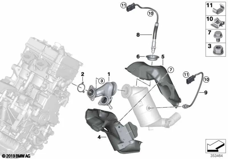 Lambda probe for BMW I01, I01N (OEM 11788603903). Genuine BMW