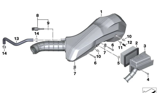 Tubo de escape OEM 13718552437 para motos BMW C 400 GT, C 400 X. Original BMW Motorrad.