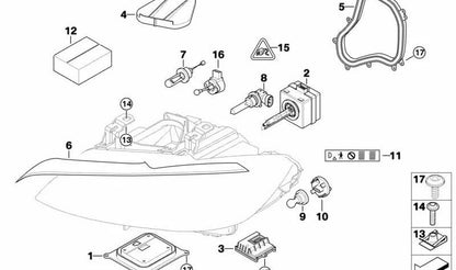 Tapa de goma faro delantero (corta luces) OEM 63117182395 para BMW E90, E92, E93 (incluye M3). Compatible con modelos 316i, 318i y M3. Pieza original BMW.