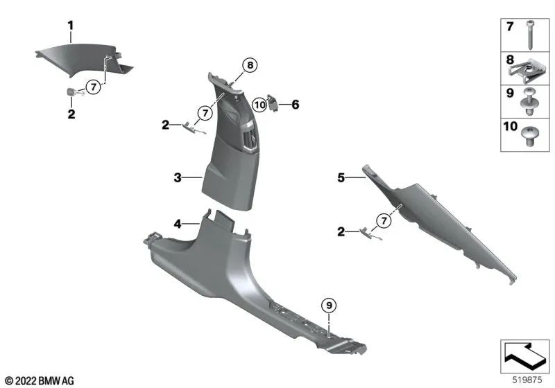 Mormatura a destra per BMW G70 (OEM 51435A12382). BMW originale