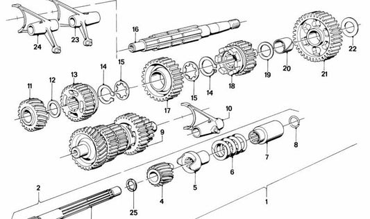 Third Gear Gear OEM 23221234887 for BMW (Fits Models: E30, E34, E36, Z3). Original BMW.