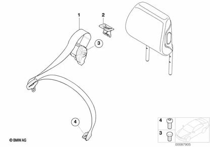Tornillo cabeza cilíndrica OEM 72118245362 para BMW Serie 3 E46 (1998-2006). Original BMW.
