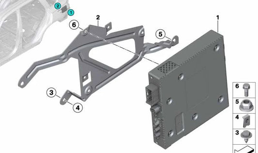 Soporte para Módulo de TV OEM 65156821101 para BMW X5 F15 y X5 M F85. Original BMW.