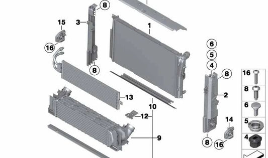 Soporte módulo izquierda OEM 17117600536 para BMW F20, F21, F22, F30, F31, F32... y más. Original BMW.