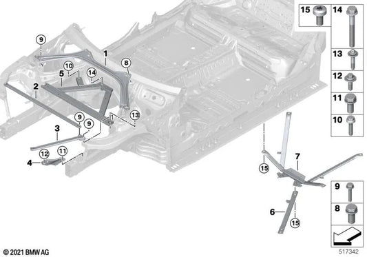 Flangia di supporto del motore destro per BMW F30, F31, F32, F34, F35 (OEM 51619478020). BMW originale