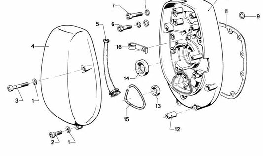Tampa da corrente OEM 11141260572 para BMW R50. BMW original.