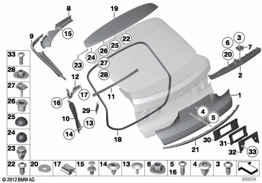 Buchse per BMW 5 F07 Series, F07N (OEM 51627144475). BMW originale