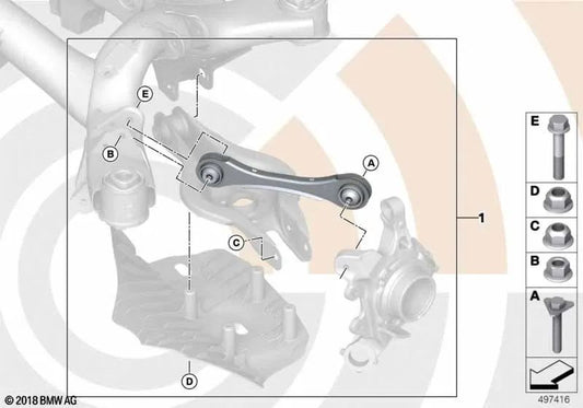 Kit de reparo de link para guia direita para BMW F20, F21, F22, F23, F30, F31, F34, F35, F32, F33, F36 (OEM 33322466807). BMW original.