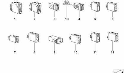 Interruptor regulación de altura de faros OEM 61311392191 para BMW E31. Original BMW.