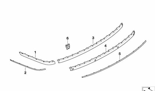 Moldura trasera derecha imprimada OEM 51127142230 para BMW E65, E66 (modelos 730d, 730i, 740i, 745d, 750i, 760i de 2003 a 2008). Original BMW.