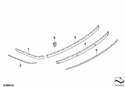 Blende Stossleiste derecha para BMW E65, E66 (OEM 51127135588). Original BMW.