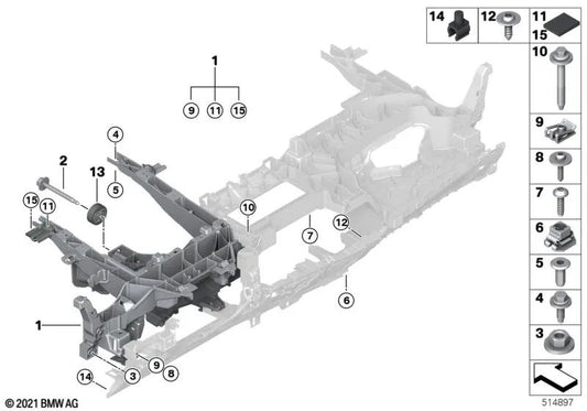 Instrumentenboardunterstützung für BMW I20 (OEM 51459460568). Original BMW