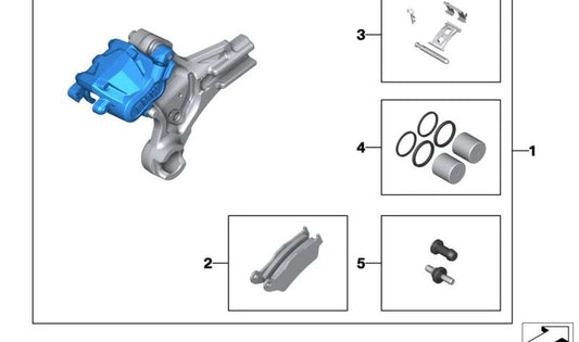 Guarnizioni freno posteriori OEM 34218556442 per moto BMW M 1000 XR, S 1000 XR (K49, K69). BMW Motorrad originale.