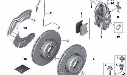 OEM brake pills set 3410687878 for BMW F30, F31, F34, F35, F32, F33, F36. Original BMW.