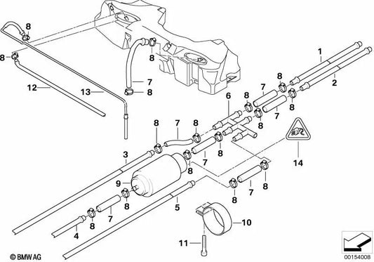 Dispositivo antirrefluxo de aço Kraft para BMW Série 5 E39 (OEM 16121184777). BMW original