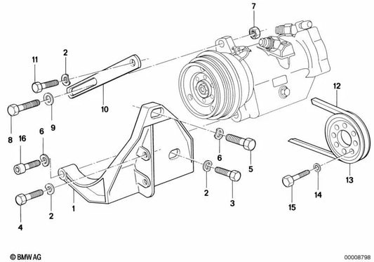 Spannlasche per BMW 5 E12 E12, E28, Serie 6 E24, Serie 7 E23 (OEM 64521261304). BMW originale.