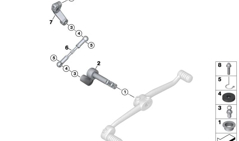 Varilla de cambio OEM 23419899345 para BMW Motorrad R 18, R 18 Classic, R 18 Roctane, R 18 B y R 18 Transcontinental. Original BMW Motorrad.