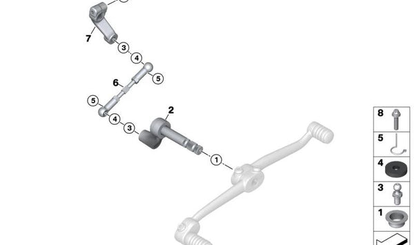 Varilla de cambio OEM 23419899345 para BMW Motorrad R 18, R 18 Classic, R 18 Roctane, R 18 B y R 18 Transcontinental. Original BMW Motorrad.