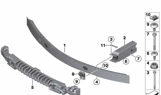 Amortiguador delantero OEM 51117338525 para BMW F25 y F26 (X3 sDrive18d, sDrive20i). Original BMW.