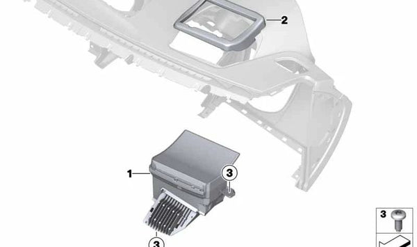 Pantalla Head-Up Display OEM 62306815505 para BMW X4 F26 (M40i, xDrive20d, xDrive20i, xDrive28i, xDrive30d, xDrive35d, xDrive35i). Proyección de info en el parabrisas. Original BMW.