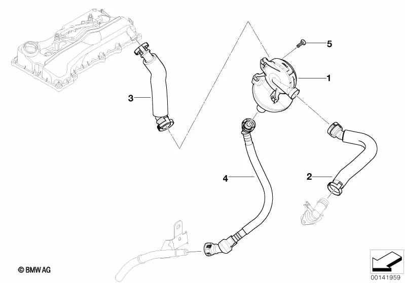 Tubo de Ventilación para BMW E87, E90, E91 (OEM 11157533332). Original BMW.