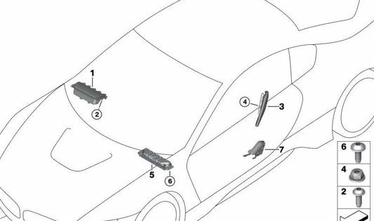 Tornillo de cabeza redonda OEM 07142908837 para BMW i12 (todos), i15 (todos). Original BMW.