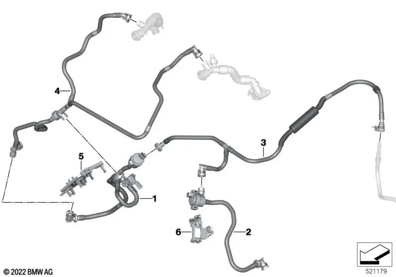 Tank Vent Valve with Line for BMW 7 Series G70, X5 F95N, G05N, X6 F96N, G06N, X7 G07N, XM G09 (OEM 13909845474). Original BMW