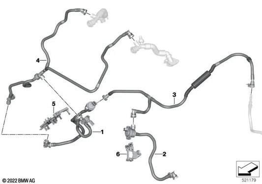 Tank Vent Valve with Line for BMW 7 Series G70, X5 F95N, G05N, X6 F96N, G06N, X7 G07N, XM G09 (OEM 13909845474). Original BMW