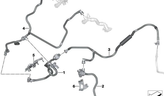 Soporte del válvula de ventilación del depósito OEM 13907852341 para BMW F90, F90N, F91, F92, F93, G90, G70, F95, F95N, G05, F96, F96N, G06, G07, G09. Original BMW.