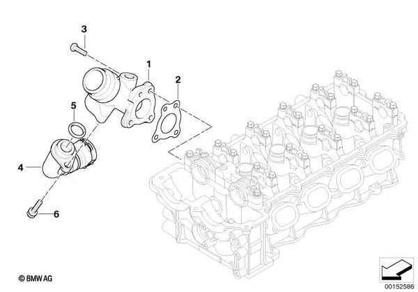 Manguera de refrigerante para BMW Serie 3 E90 (OEM 11537552083). Original BMW.