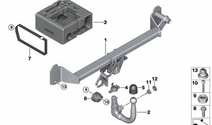 Rear Storage Rack Preparation Crossmember for BMW F48, F48N (OEM 71606868625). Original BMW