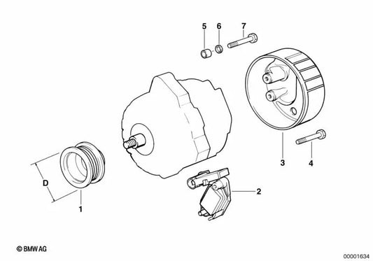 Abdeckungsgenerator für BMW E46, E60, E60N, E61, E61N, E65, E66, E83, E83N (OEM 12317788820). Original BMW.