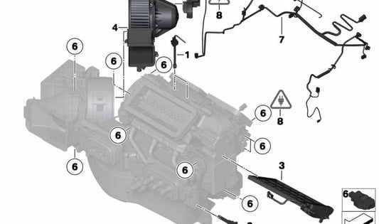 Cableado frontal aire acondicionado OEM 61126971083 para BMW X5 (E70, E70N) y BMW X6 (E71, E72). Original BMW.