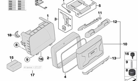 Tapa superior top case OEM 46547677386 para BMW Motorrad R 1200 GS (RK25) modelos 2003-2012. Recambio original BMW Motorrad.