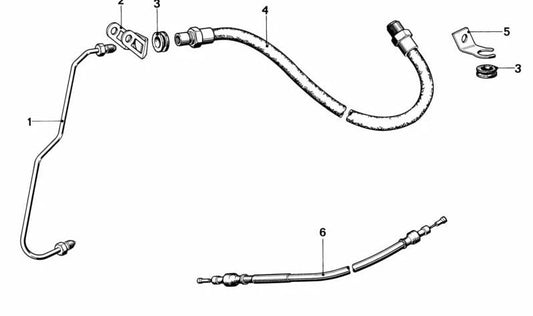 OEM Handbrake Cable 32731234400 for BMW {R50, R52, R53}. Original BMW Motorrad.