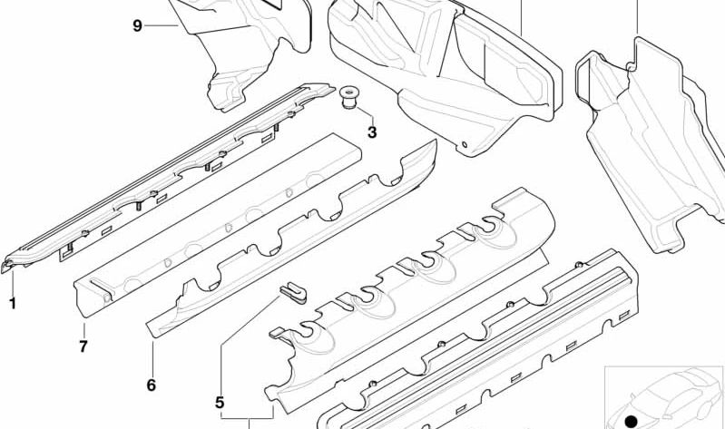 Tubo conector OEM 11142248502 para BMW E38, E65. Pieza del sistema de insonorización del motor. Original BMW.