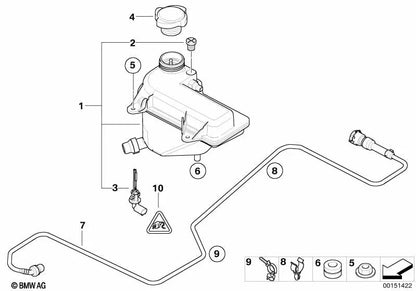 Connection cable for BMW Z4 E85, E86 (OEM 17227836830). Original BMW