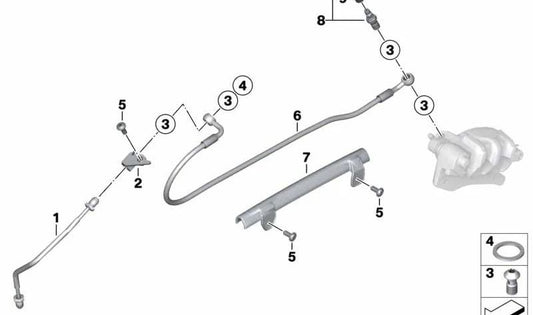 Tubo flexible de freno trasero OEM 34327689977 para motos BMW R1200R (K27). Original BMW Motorrad.