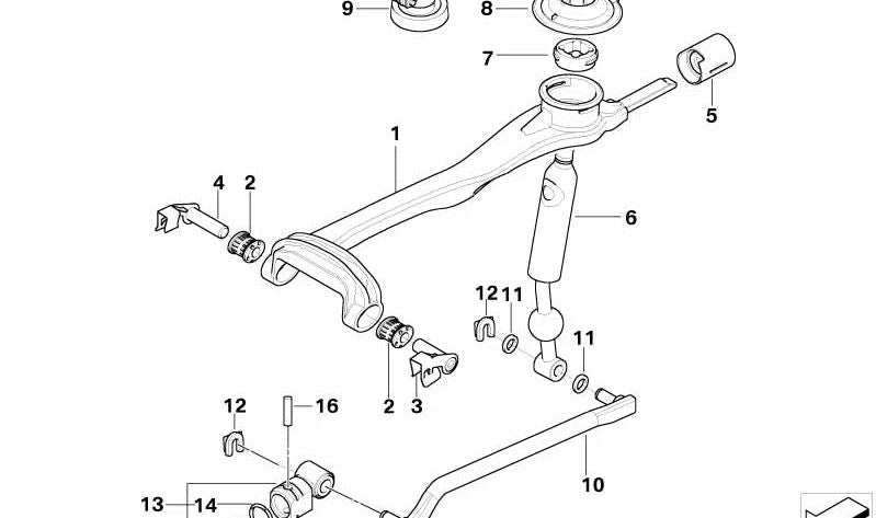 Gear Shift Lever OEM 25117573124 for BMW {E60, E61}. Original BMW
