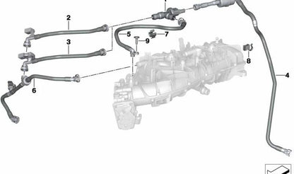 Tubo de ventilación del tanque con sensor de presión OEM 13908665236 para BMW G42, G20, G21, G28, G22, G23, G26, G30, G38, G32, G12, G01, G08, G02, G05, G18, G06, G29. Original BMW.