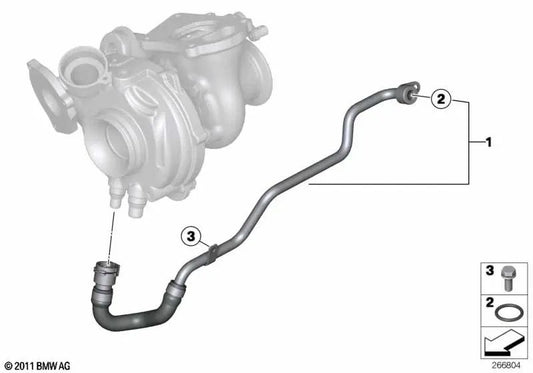 Tubo di refrigerante di potenza per BMW 1 F20 Serie, F21 Serie 2 F22 Serie 3 F30, F31, F34 Serie 4 F32 5 F10N Serie, F11N X1 E84 (OEM 11538516968). BMW originale