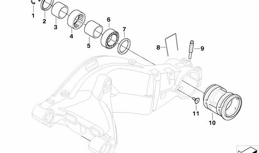 Anillo interior OEM 33358526141 para motos BMW F 800 S, F 800 ST, F 800 GT. Original BMW Motorrad.