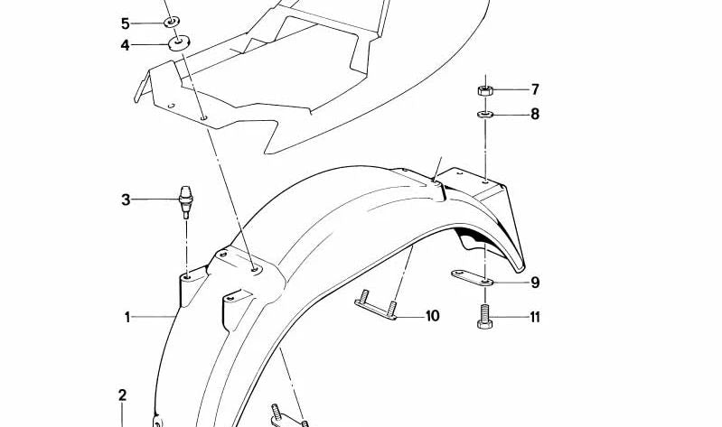 Soporte de escape OEM 46511233814 para BMW R45, R65, R80, R100. Original BMW Motorrad.