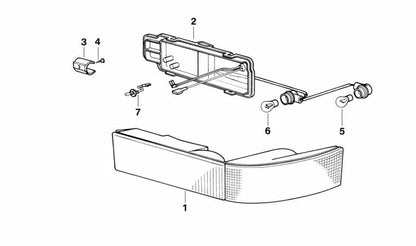 Tira de luz trasera izquierda OEM 63111383945 para BMW E31. Original BMW.