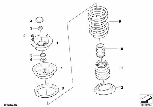 Muelle helicoidal delantero OEM 31336761213 para BMW E90, E91, E92, E93... y más. Original BMW.