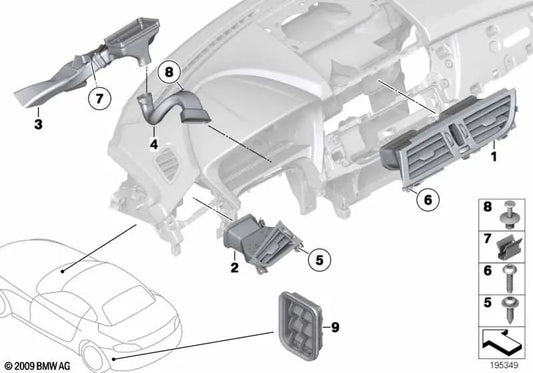 Luftkanal für BMW Z4 E89 (OEM 64229129235). Original BMW